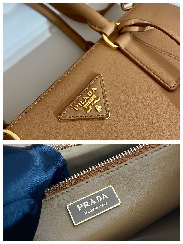 Prada original soft calfskin galleria large bag 1BA274 apricot