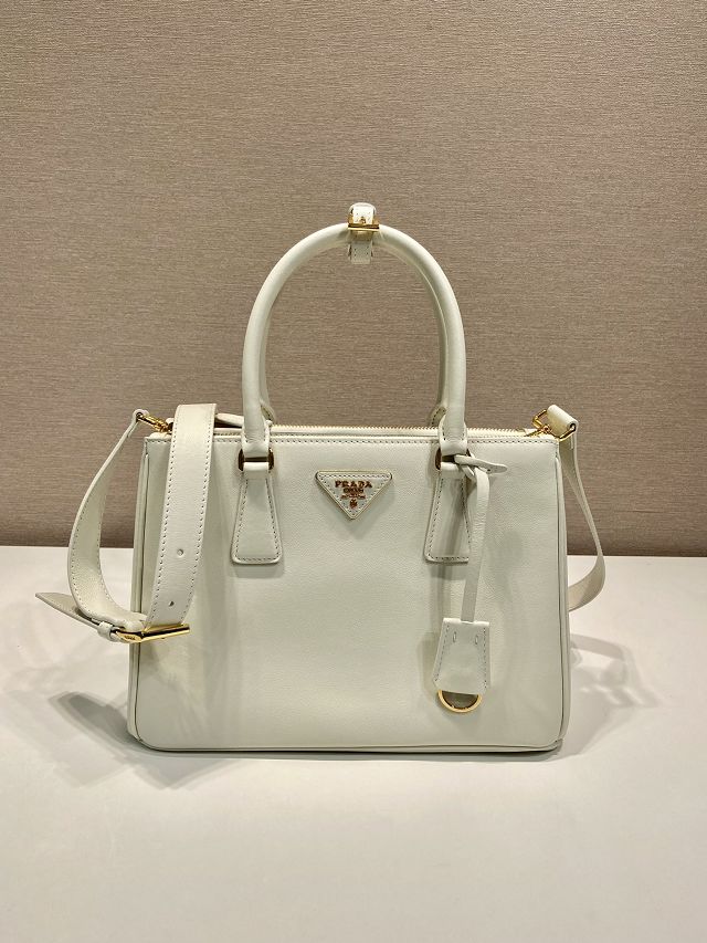 Prada original soft calfskin galleria medium bag 1BA863 white