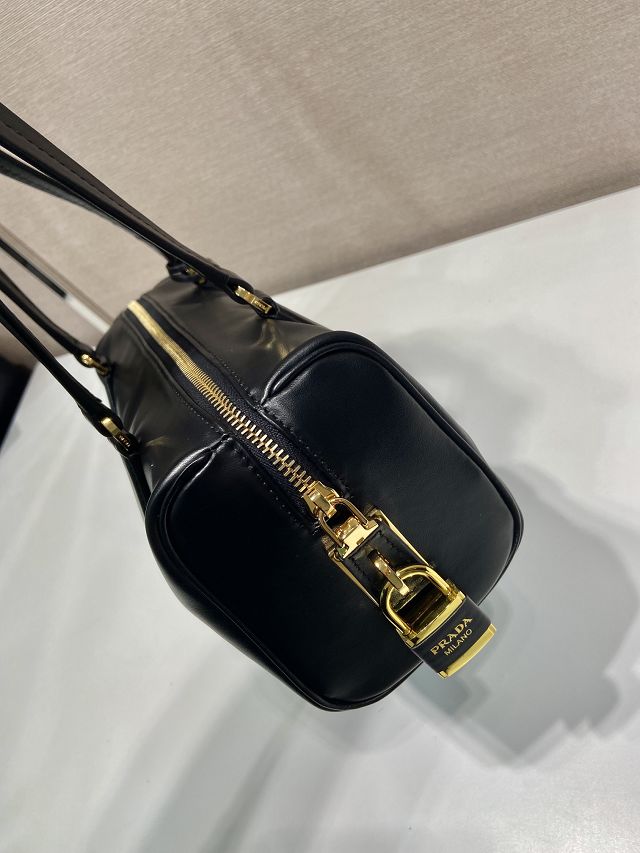 Prada original soft calfskin top handle bag 1BB127 black