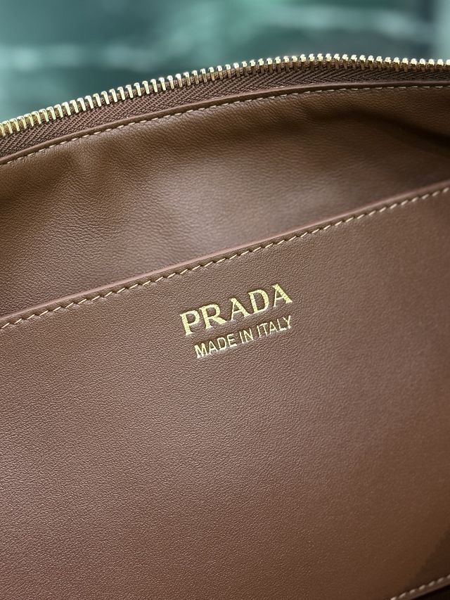 Prada original suede calfskin medium shoulder bag 1BC255 brown