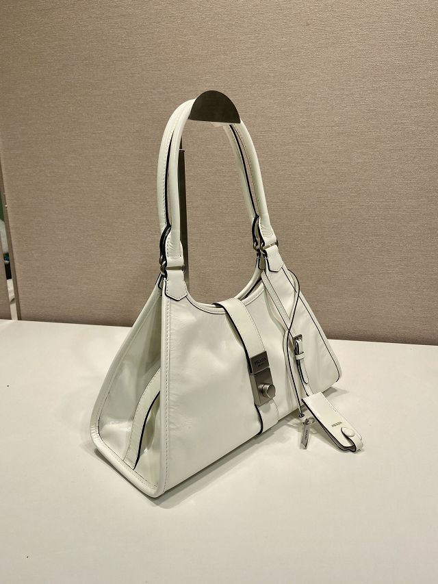 Prada original calfskin medium tote bag 1BG563 white