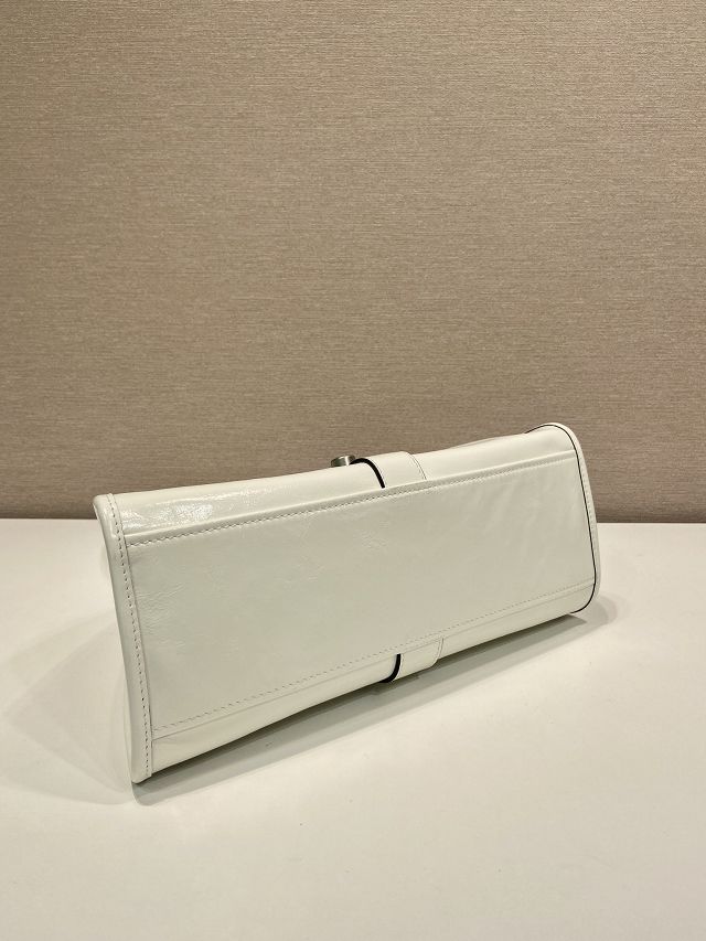 Prada original calfskin medium tote bag 1BG563 white