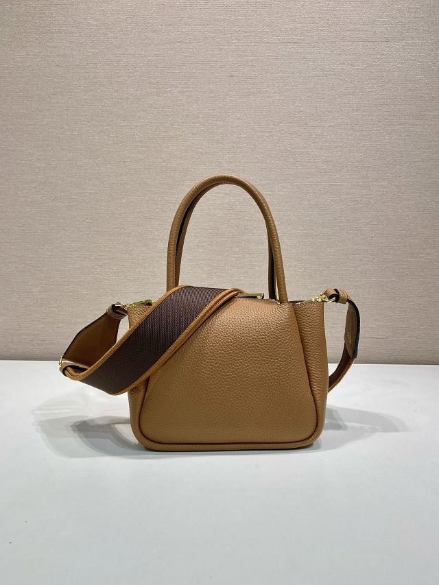 Prada original calfskin mini tote bag 1BA362 brown