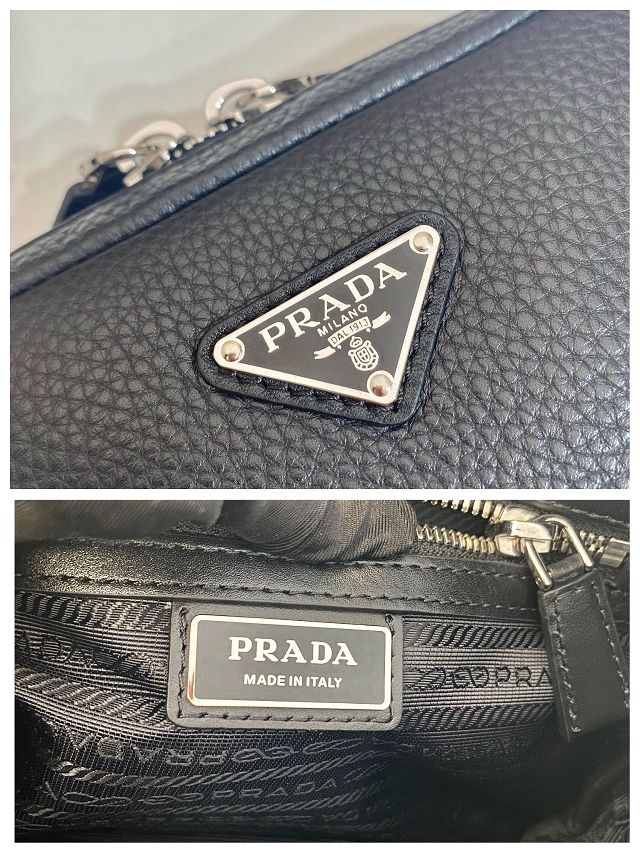 Prada original calfskin small belt bag 2VH184 black