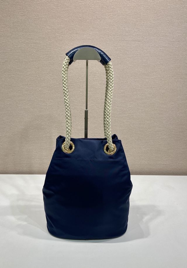 Prada original nylon mariner small bucket bag 1BE082 blue