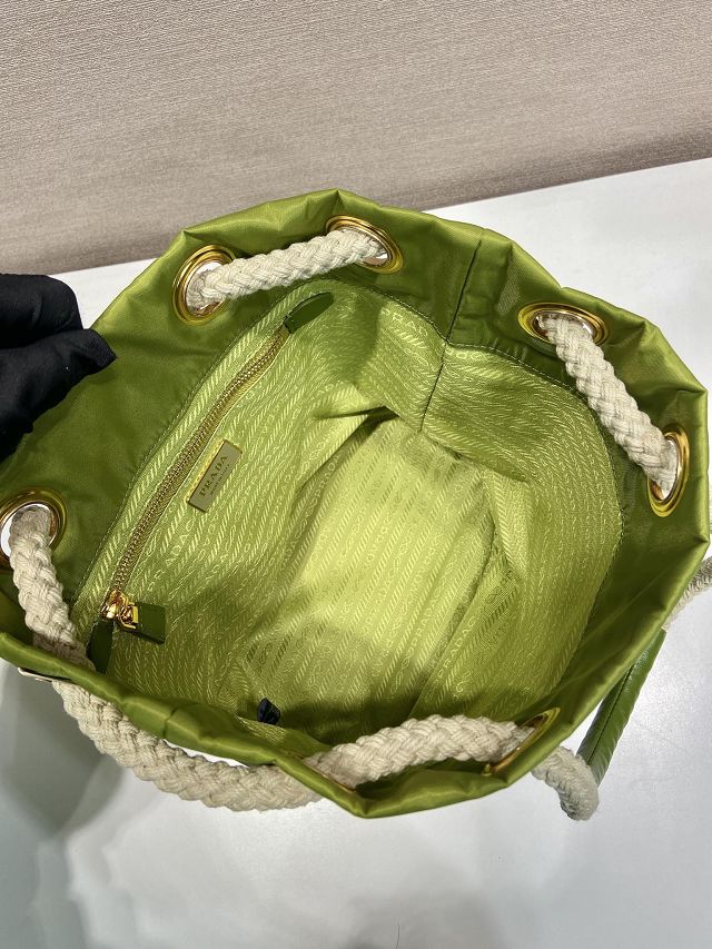 Prada original nylon mariner small bucket bag 1BE082 green