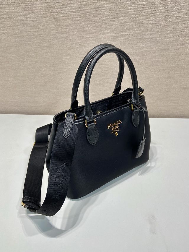 Prada original nylon small top handle bag 1BA172 black