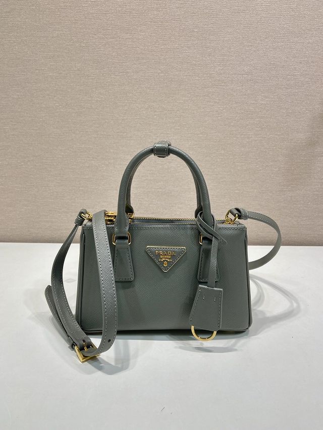 Prada original saffiano calfskin galleria mini bag 1BA916 grey