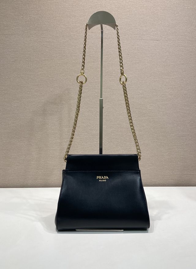 Prada original calfskin chain mini bag 1BC263 black