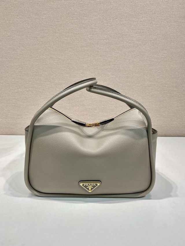 Prada original calfskin darling handbag 1BA451 grey