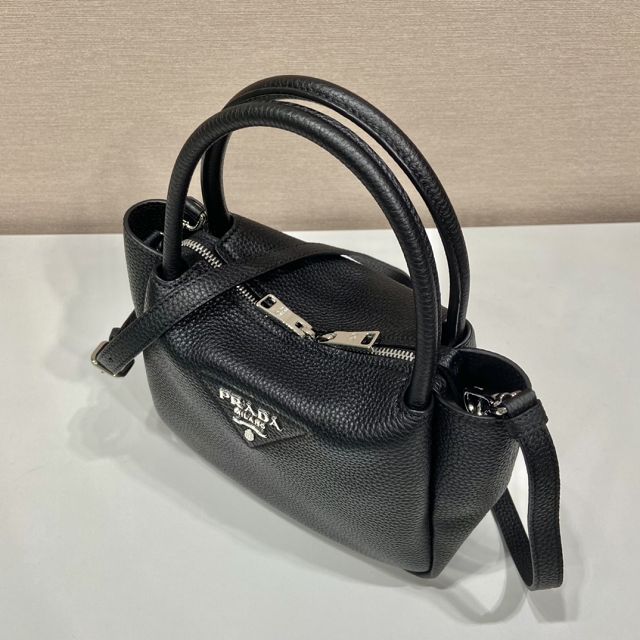 Prada original calfskin small tote bag 1BA362 black