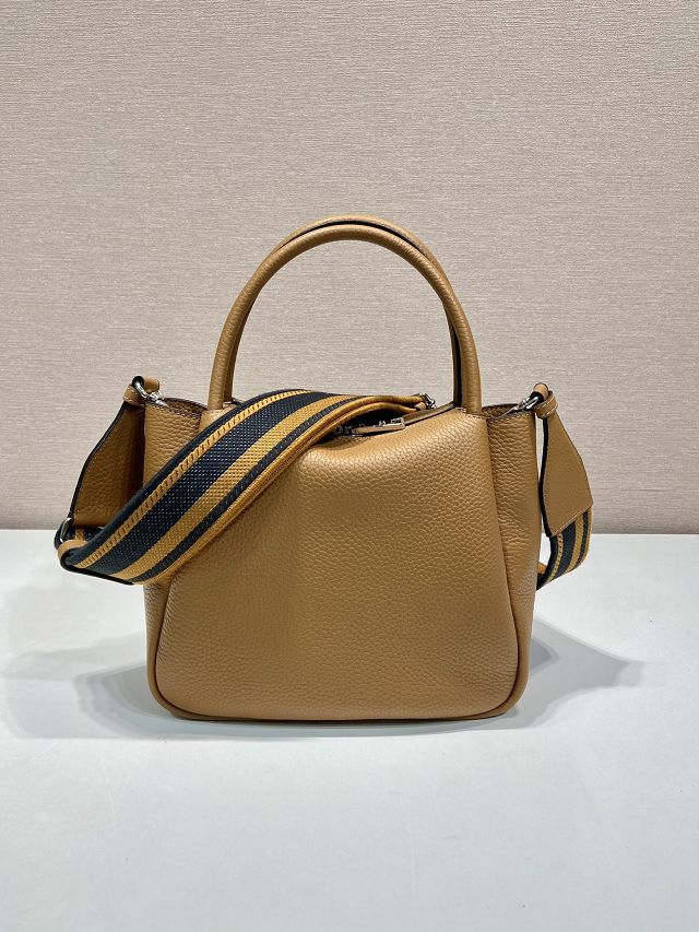 Prada original calfskin small tote bag 1BA362 caramel
