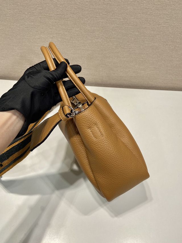 Prada original calfskin small tote bag 1BA362 caramel