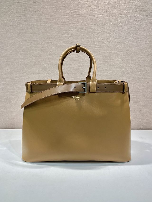 Prada original lambskin large tote bag with belt 1BG126 