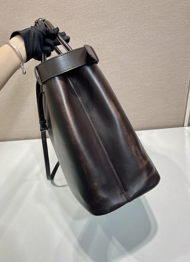 Prada original lambskin large tote bag with belt 1BG126 