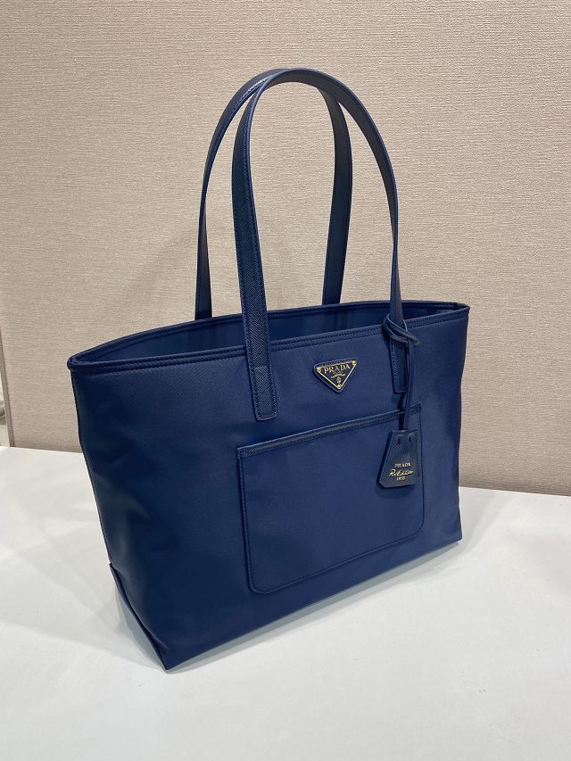 Prada original nylon medium tote bag 1BG555 blue