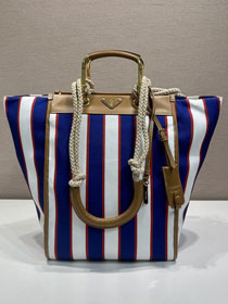 Prada original nylon medium tote bag 1BG561 white&blue