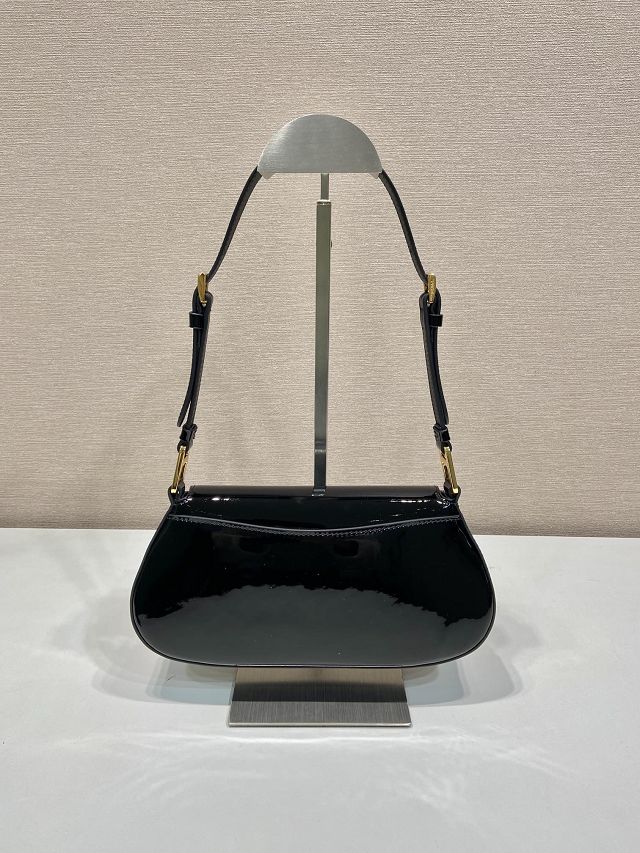 Prada original patent leather shoulder bag 1BD345 black