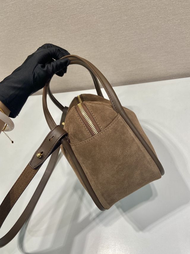 Prada original suede darling handbag 1BA451 brown