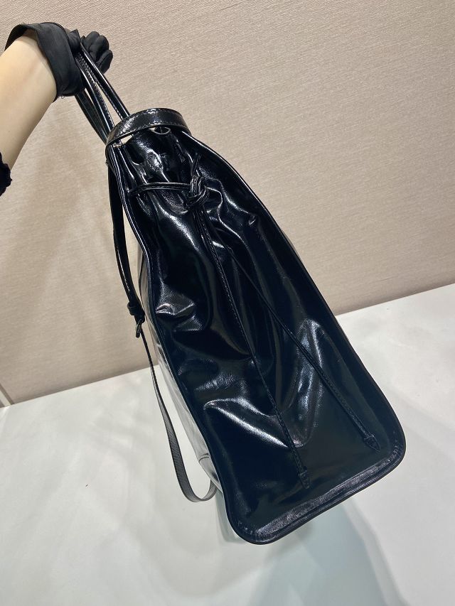 Prada original calfskin bonnie tote bag 2VG128 black