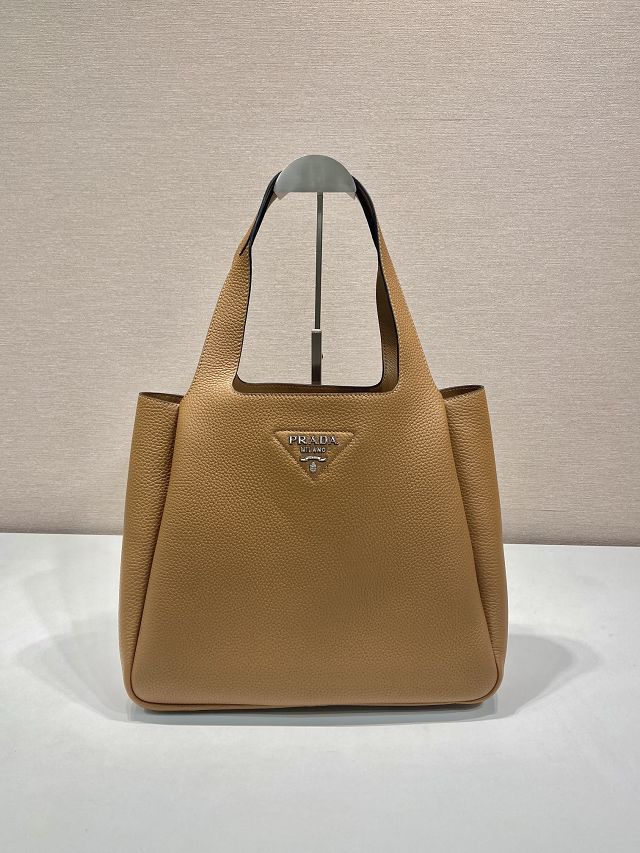 Prada original calfskin large tote bag 1BG338 caramel
