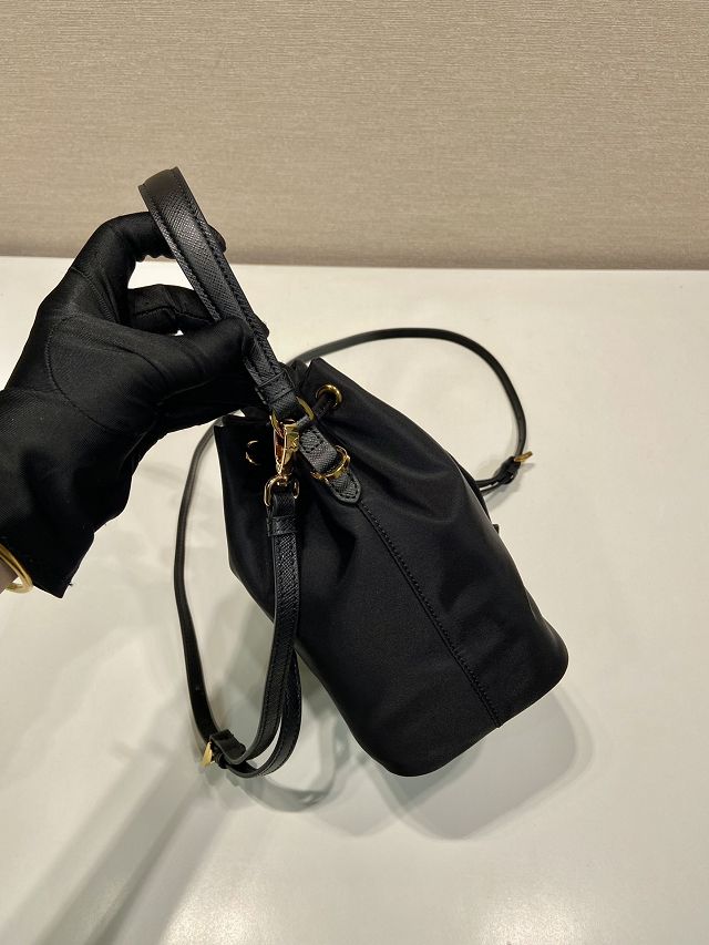 Prada original nylon 1978 mini bucket bag 1BE067 black