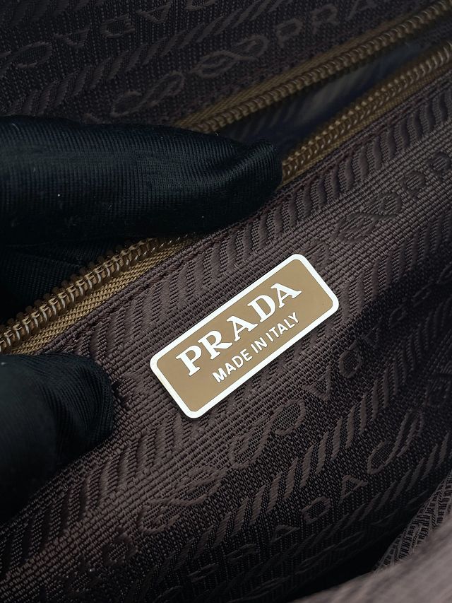 Prada original nylon small shoulder bag 1BC167 brown