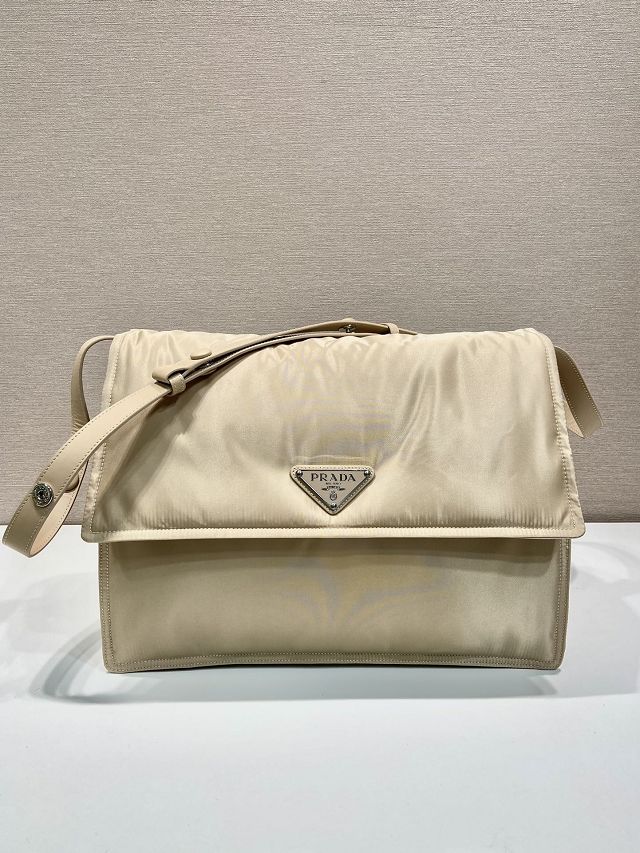 Prada original nylon traveller shoulder bag 1BD256 apricot