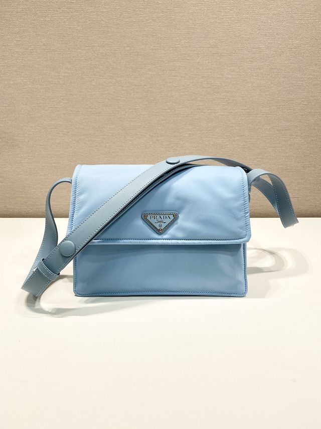 Prada original nylon traveller small shoulder bag 1BD258 blue