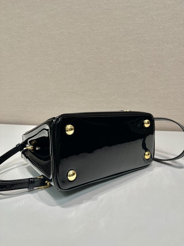 Prada original patent leather galleria mini bag 1BA906 black