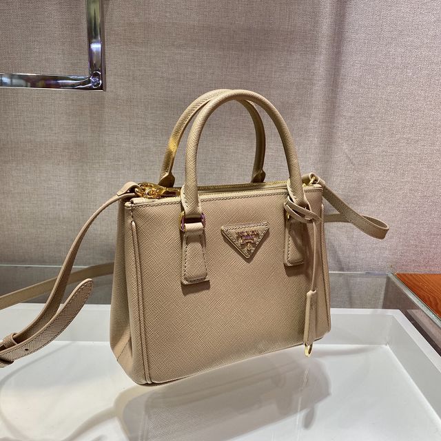 Prada original saffiano calfskin galleria mini bag 1BA906 apricot