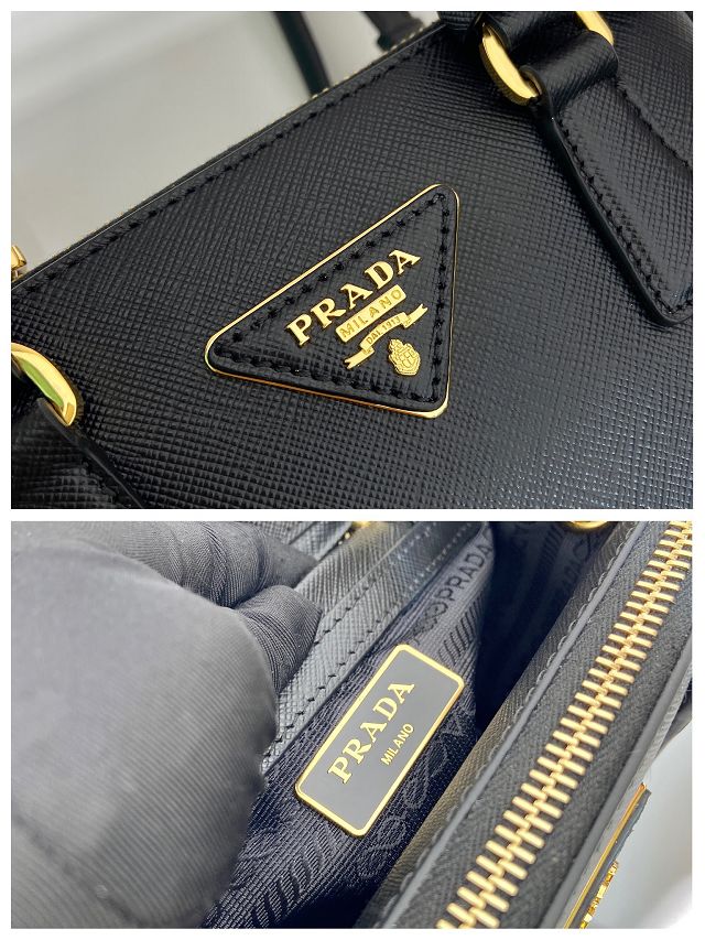 Prada original saffiano calfskin galleria mini bag 1BA906A black