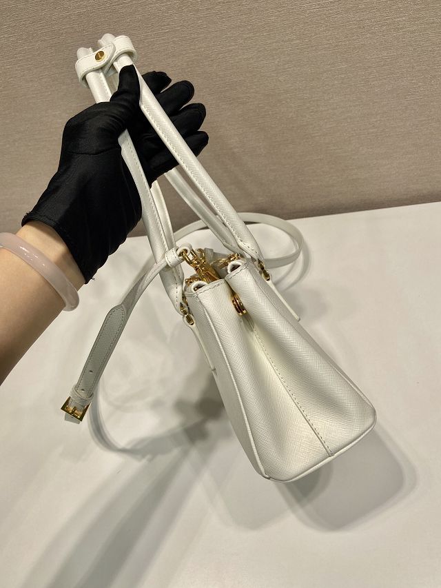 Prada original saffiano calfskin galleria mini bag 1BA906A white