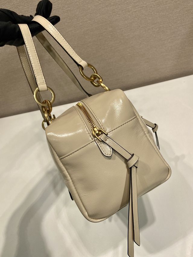 Prada original calfskin medium shoulder bag 1BB138 beige