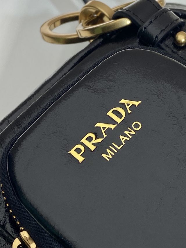 Prada original calfskin mini shoulder bag 1BB137 black