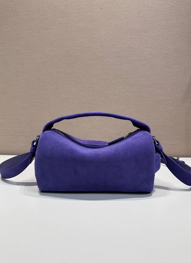 Prada original suede shoulder bag 2VH188 purple