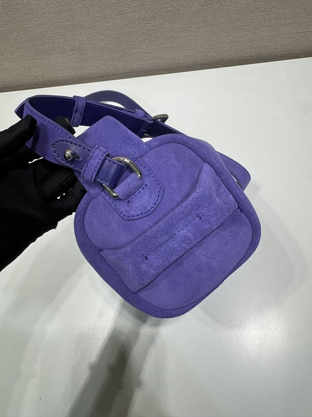 Prada original suede shoulder bag 2VH188 purple