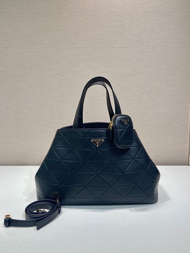 Prada original calfskin large tote bag 1BG547 black