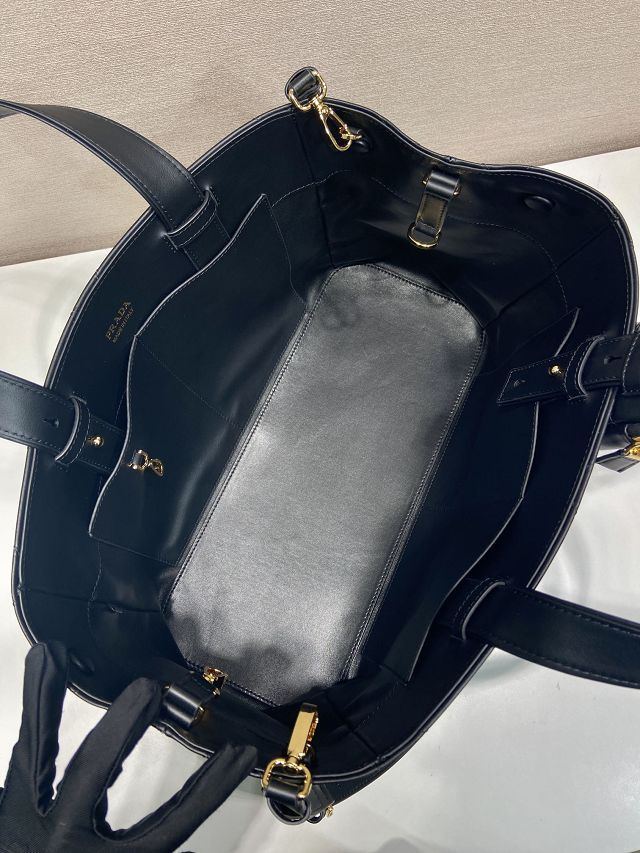 Prada original calfskin large tote bag 1BG547 black