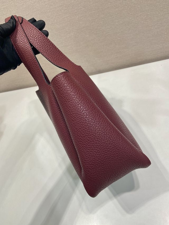Prada original calfskin small tote bag 1BG335 bordeaux