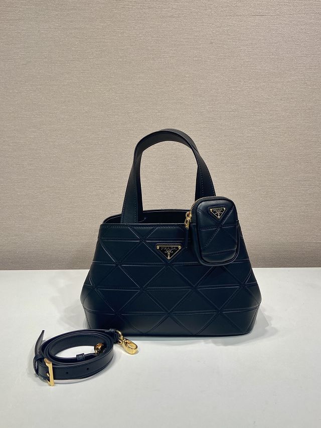Prada original calfskin small tote bag 1BG548 black