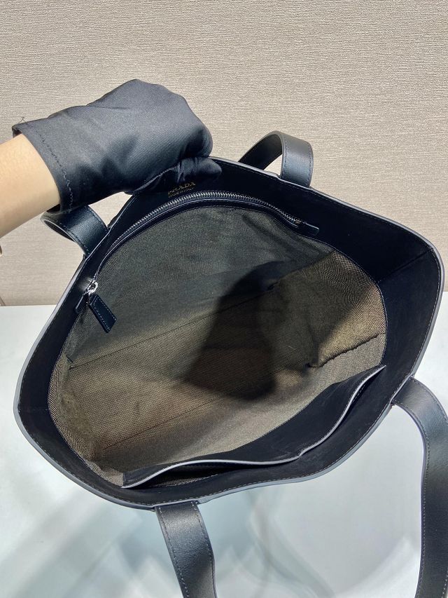 Prada original calfskin tote bag 2VG122 black