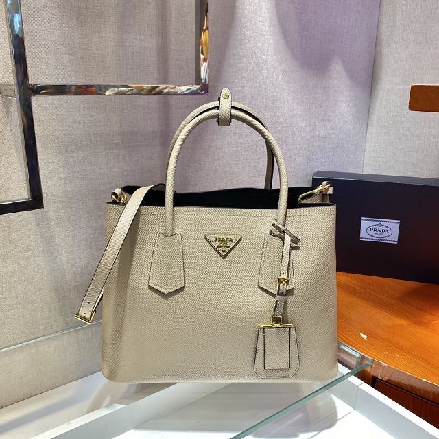 Prada original saffiano calfskin galleria large bag 1BG775 beige