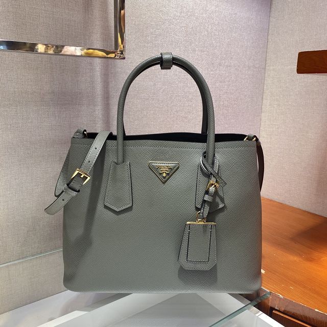 Prada original saffiano calfskin galleria large bag 1BG775 grey