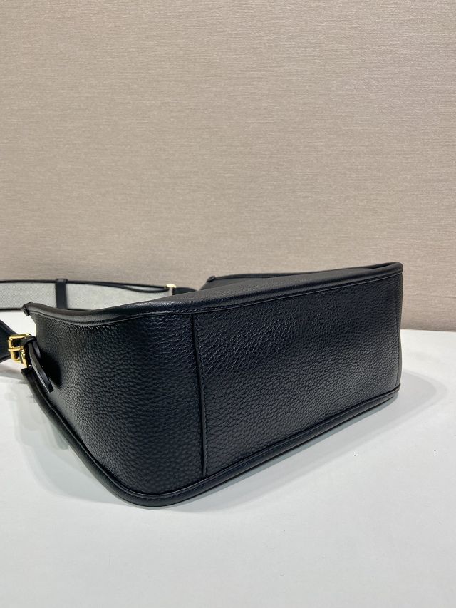 Prada original calfskin large shoulder bag 1BC073 black