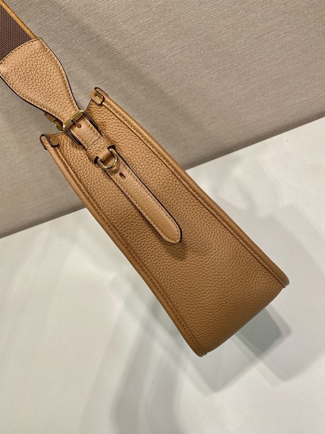 Prada original calfskin large shoulder bag 1BC073 caramel