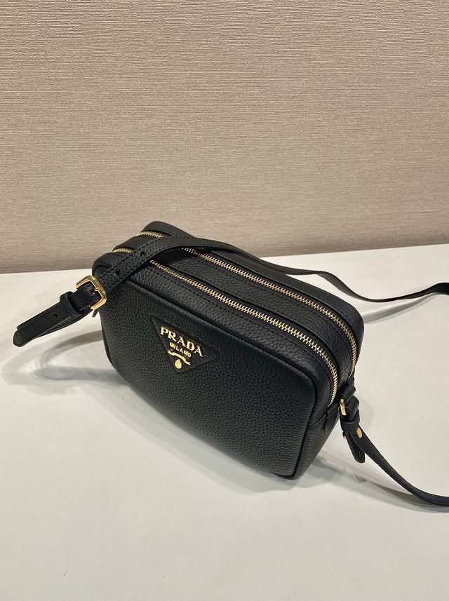 Prada original calfskin small shoulder bag 1BD082 black