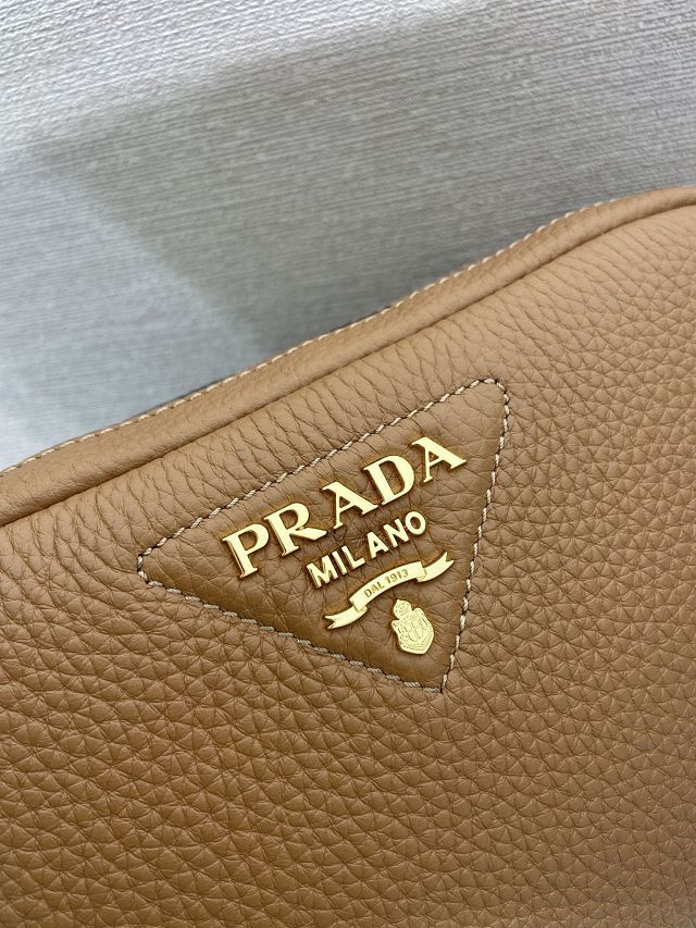 Prada original calfskin small shoulder bag 1BD082 caramel