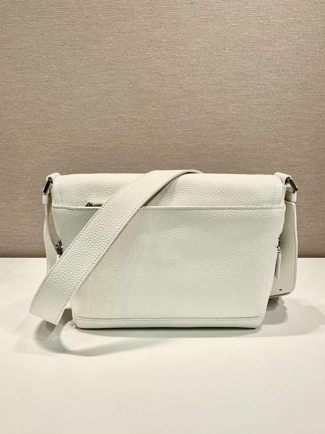 Prada original calfskin small shoulder bag 2VD056 white