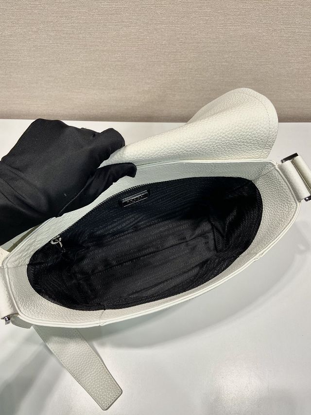Prada original calfskin small shoulder bag 2VD056 white